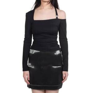 NEW HELIOT EMIL invariable strappy long-sleeve top in black